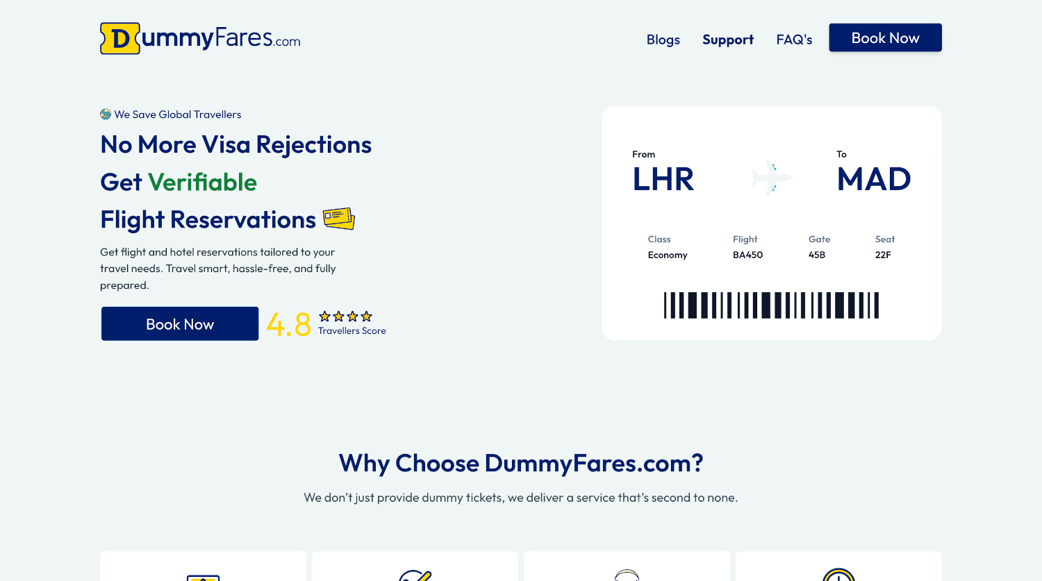 DummyFares website preview