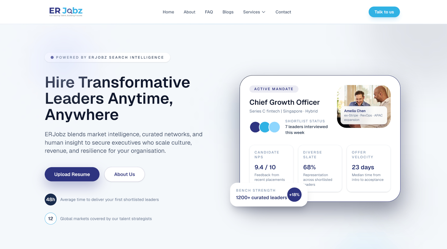 ER Jobz website preview