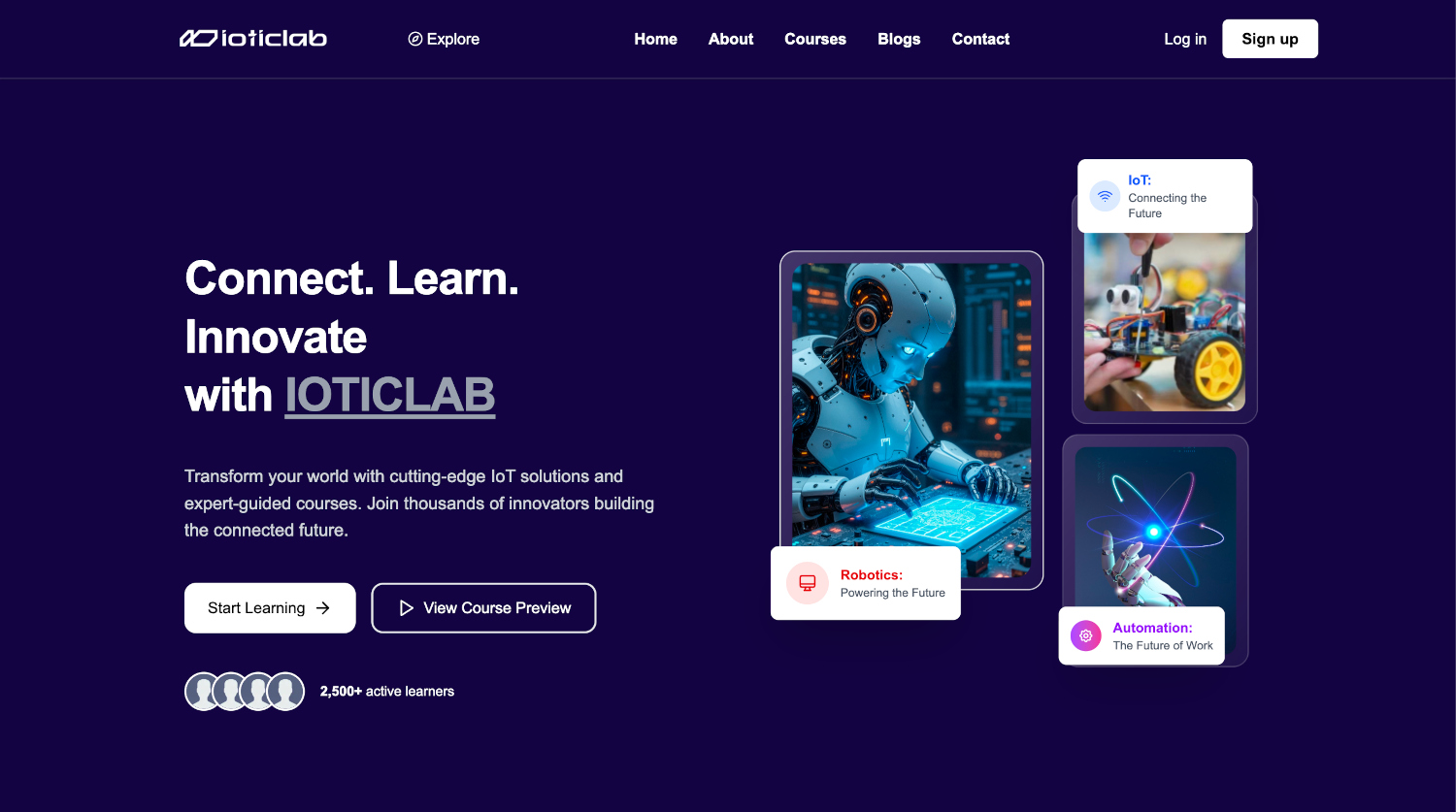 IoTicLab website preview